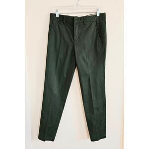 Vince Women's Mid-Rise Italian Stretch-Cotton Chino Pant, size 4, dark green
